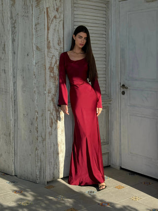 Sophie Dames Maxi-jurk met Lange Mouwen