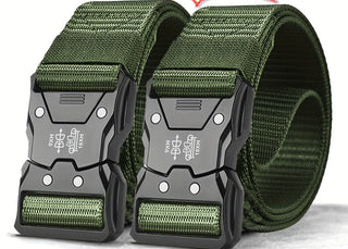 Unisex Tactische Nylon Riem – Stevig, Ademend en Veelzijdig 2 stuks Groen 125cm