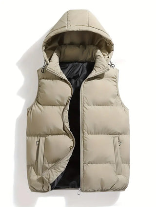 Isaac Lichtgewicht Heren Bodywarmer met Capuchon Beige