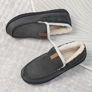 Heren Loafers Pantoffels - Warm Fijnwol - Winter - Fijn voor Thuis Grijs