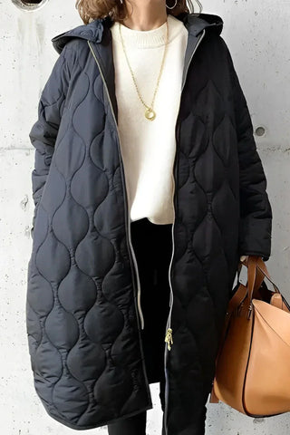 ELYSSI Winterjas Dames Casual met Capuchon Zwart