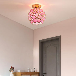 Design Bloemen Stijl Glazen Hal Plafondlamp voor Elegant Interieur