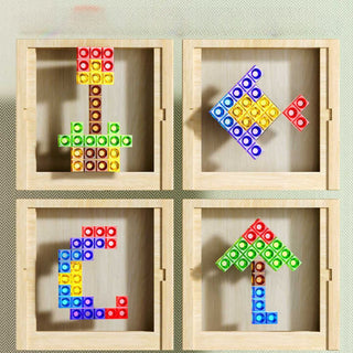 Ecoblock Tetris Bord - Houten Puzzelspel voor Kinderen en Volwassenen