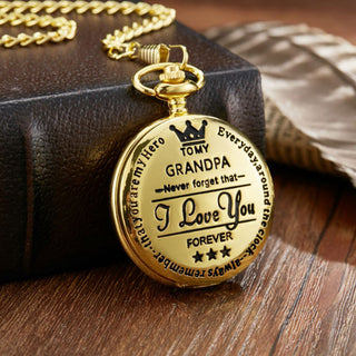MEELANO To My Son Quartz lommekædeur Bedstefar (guld)