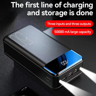 50.000mAh Ultra-Hoge Capaciteit Power Bank – Super Snelle Oplading voor Telefoons, Tablets & Laptops