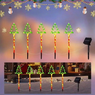 MEELANO Solenergi Candy Tree Christmas Ground Belysning | Dekorative LED udendørs have- og plænelys - CandyTree
