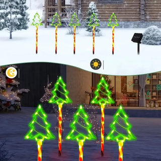 MEELANO Solenergi Candy Tree Christmas Ground Belysning | Dekorative LED udendørs have- og plænelys - CandyTree