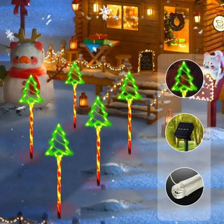 MEELANO Solenergi Candy Tree Christmas Ground Belysning | Dekorative LED udendørs have- og plænelys - CandyTree