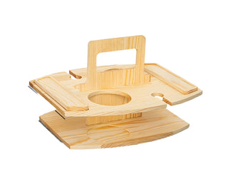 Draagbare Houten Picknickwijntafel 36x31x26cm Ruime Serveerruimte Licht Bruin