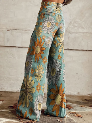 Daisy Dames Boho Broek met Wijde Pijpen