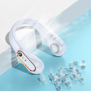 MEELANO Halsblæser Genopladelig USB Køleventilator 5 Speed Justerbar Hvid