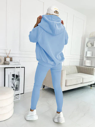 Romy Dames Driedelige Casual Set met Hoodie en Legging