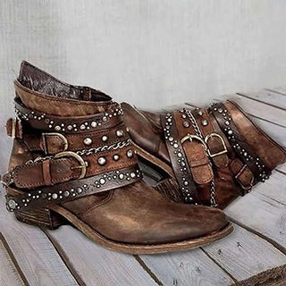 Colette - Vintage Leren Laarzen Bruin