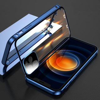 MEELANO iPhone etui med dobbeltsidet spænde Blå
