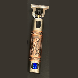 Skull Vintage Trimmer | De Barber Trend van dit jaar! - Oplaadbaar incl. Opzetstukken Tiger Brons - met Display