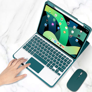 MEELANO Aftageligt trådløst tastatur med etui og blyantholder