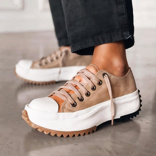 Dames Orthopedische Plateau Sneakers met Veters Bruin