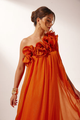 Veloura | One-shoulder Bloemen Maxi Jurk