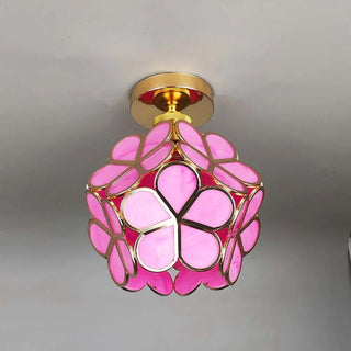 Design Bloemen Stijl Glazen Hal Plafondlamp voor Elegant Interieur