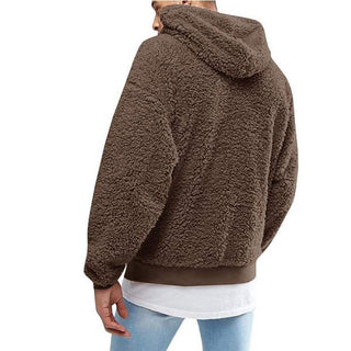 Arvid | Pluizige teddy hoodie voor heren Koffie