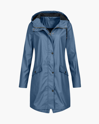 ELYSSI Regenparka Dames Lang met Waterafstotende Coating Blauw
