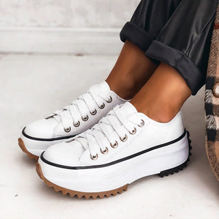 Dames Orthopedische Plateau Sneakers met Veters Wit