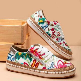 Heren Orthopedische Schoenen met Bloemenprint Rood