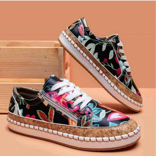 Heren Orthopedische Schoenen met Bloemenprint Zwart