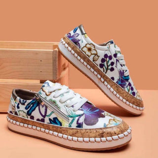 Heren Orthopedische Schoenen met Bloemenprint Lila