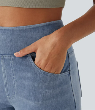Mel Dames High-Waist Jeans met Wijde Pijpen
