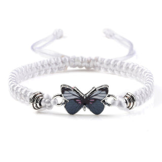 MEELANO Butterfly charm armbånd Hvid