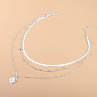 Zilveren Drievoudige Ketting