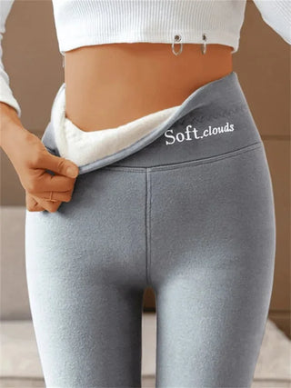 Softcloud - Warme Comfortabele Leggings Met Binnenvoering Grijs