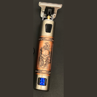 Skull Vintage Trimmer | De Barber Trend van dit jaar! - Oplaadbaar incl. Opzetstukken Skull Brons - met Display