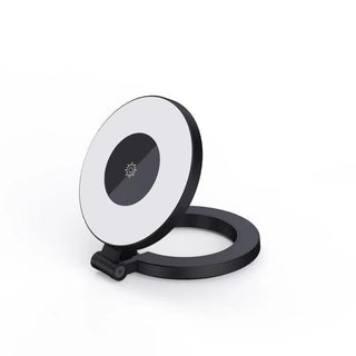 MEELANO Magnetisk telefon selfie stick stativ Med fyldelys Sort