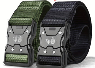 Unisex Tactische Nylon Riem – Stevig, Ademend en Veelzijdig 2 stuks Zwart+Groen 125cm