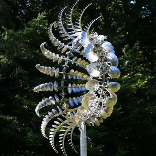 MEELANO WindGard | Magisk metal vindmølle Sølv 31 x 92 cm