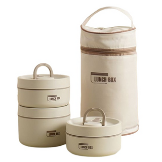 Isobox™ | Meerlagige geïsoleerde lunchbox (Incl. GRATIS draagtas t.w.v. €19,95) Wit 2x Klein + Groot