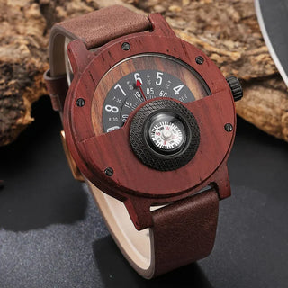 Ramon Houten Horloge met Leren Band
