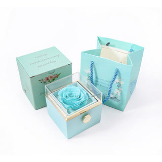 MEELANO Eternal rose box - Med indgraveret kæde & kunstig rose - Isabel