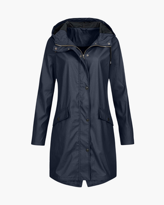 ELYSSI Regenparka Dames Lang met Waterafstotende Coating Donkerblauw