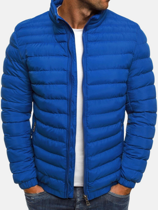 Donzen Puffer Jas met Rits Blauw