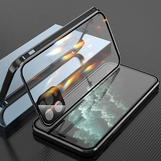 MEELANO iPhone etui med dobbeltsidet spænde Sort