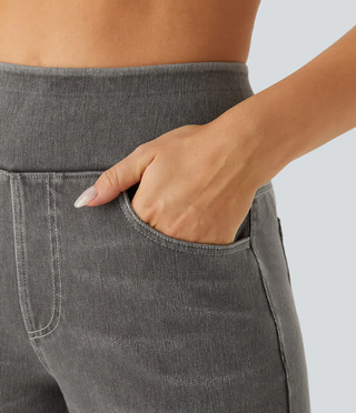 Mel Dames High-Waist Jeans met Wijde Pijpen