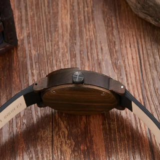 Ramon Houten Horloge met Leren Band