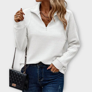 Olivia | Half-Zip Trui Wit