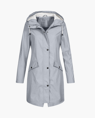 ELYSSI Regenparka Dames Lang met Waterafstotende Coating Grijs