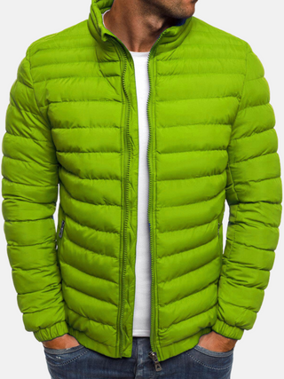 Donzen Puffer Jas met Rits Olijfgroen