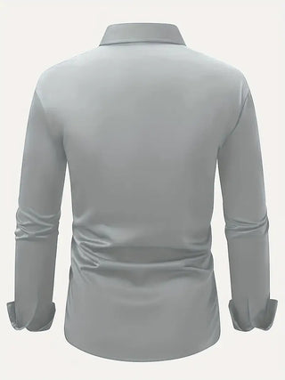 Heren Lange Mouw Overhemd Slim Fit van Ademend Materiaal