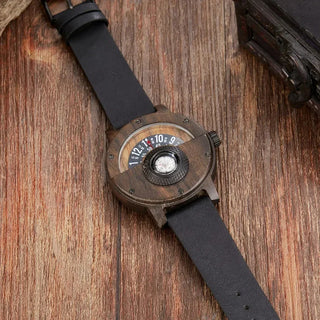 Ramon Houten Horloge met Leren Band
